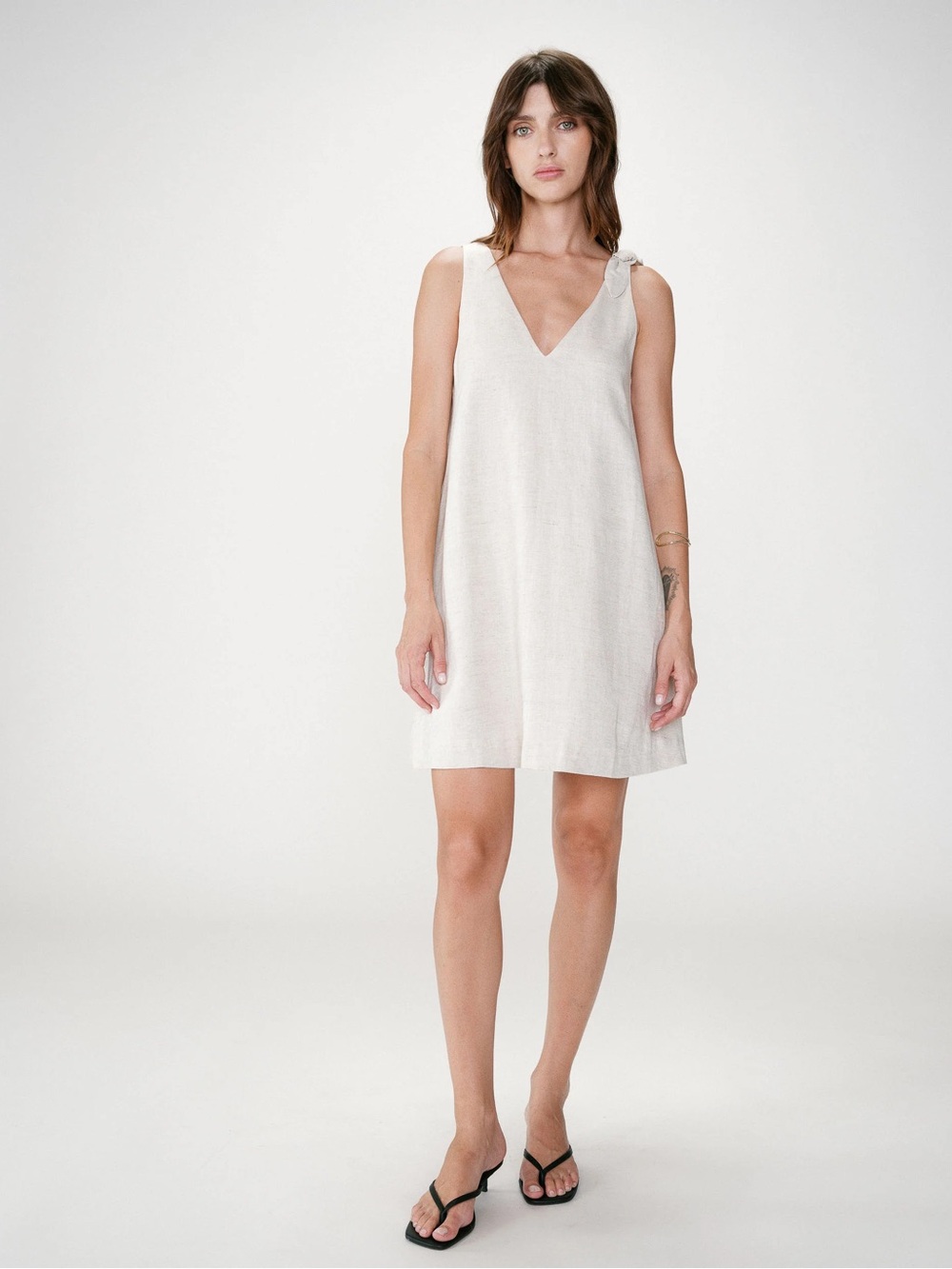 Joseph Vneck Midi Cotton Dress Size 44 MSRP $625